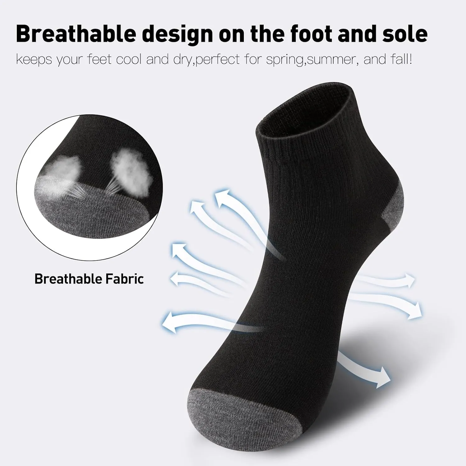30 Pairs Ankle Socks For Men/Women - Breathable Mens Socks Size 10-13 Mini Crew Quarter Sock Value Pack in Bulk