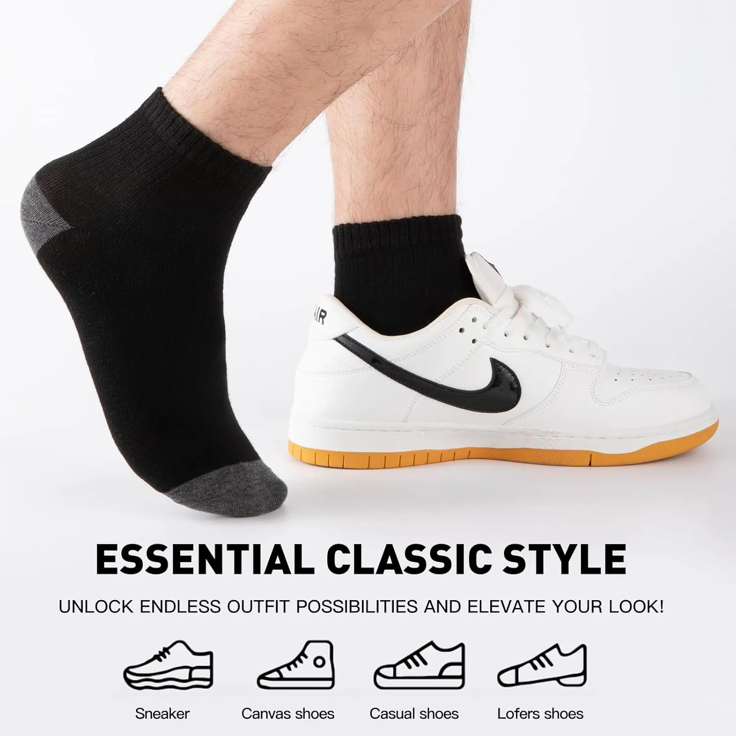 30 Pairs Ankle Socks For Men/Women - Breathable Mens Socks Size 10-13 Mini Crew Quarter Sock Value Pack in Bulk