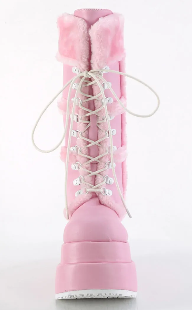 BEAR-202 Baby Pink Knee-High Boots