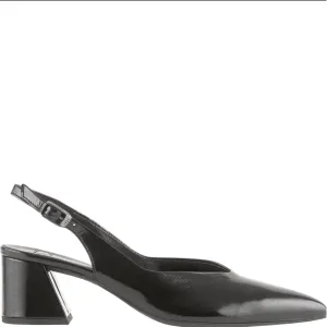 Calla Block Heel Sling Back Shoe Black Patent