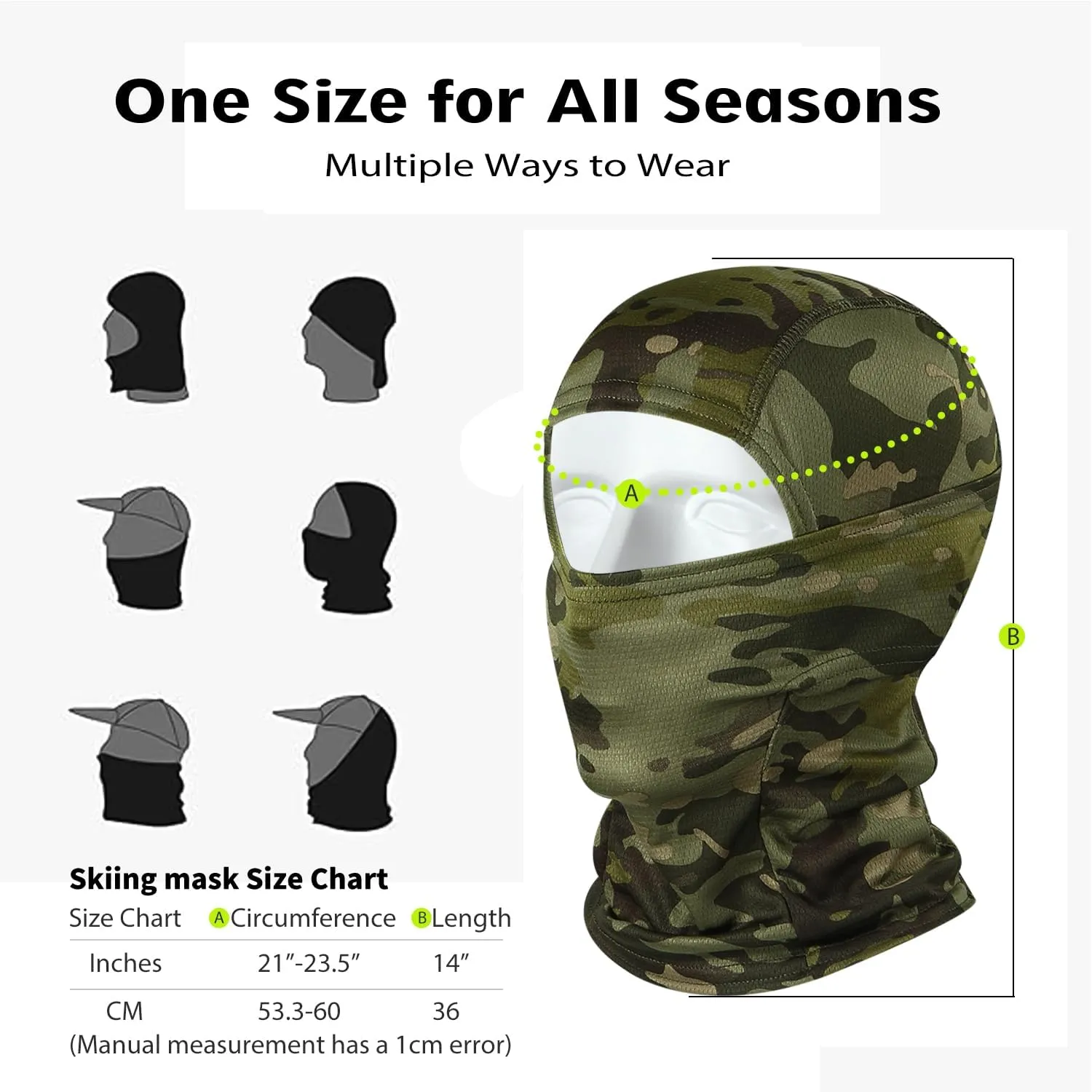 Camo Balaclava Face Mask Ski Mask for Men Women,Shiesty Mask UV Protector for Military Tactical Cycling Hunting Snowboard