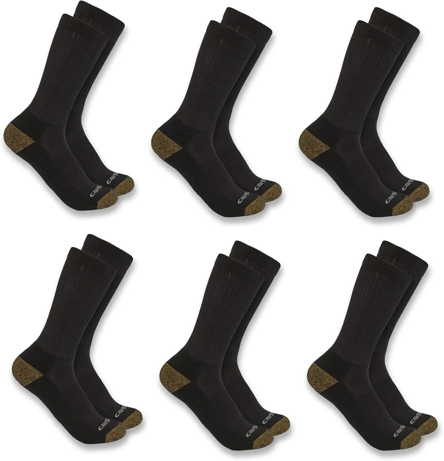 Carhartt Men's SC1156M Midweight Crew Sock 6-Pack