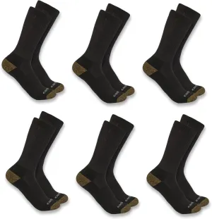 Carhartt Men's SC1156M Midweight Crew Sock 6-Pack