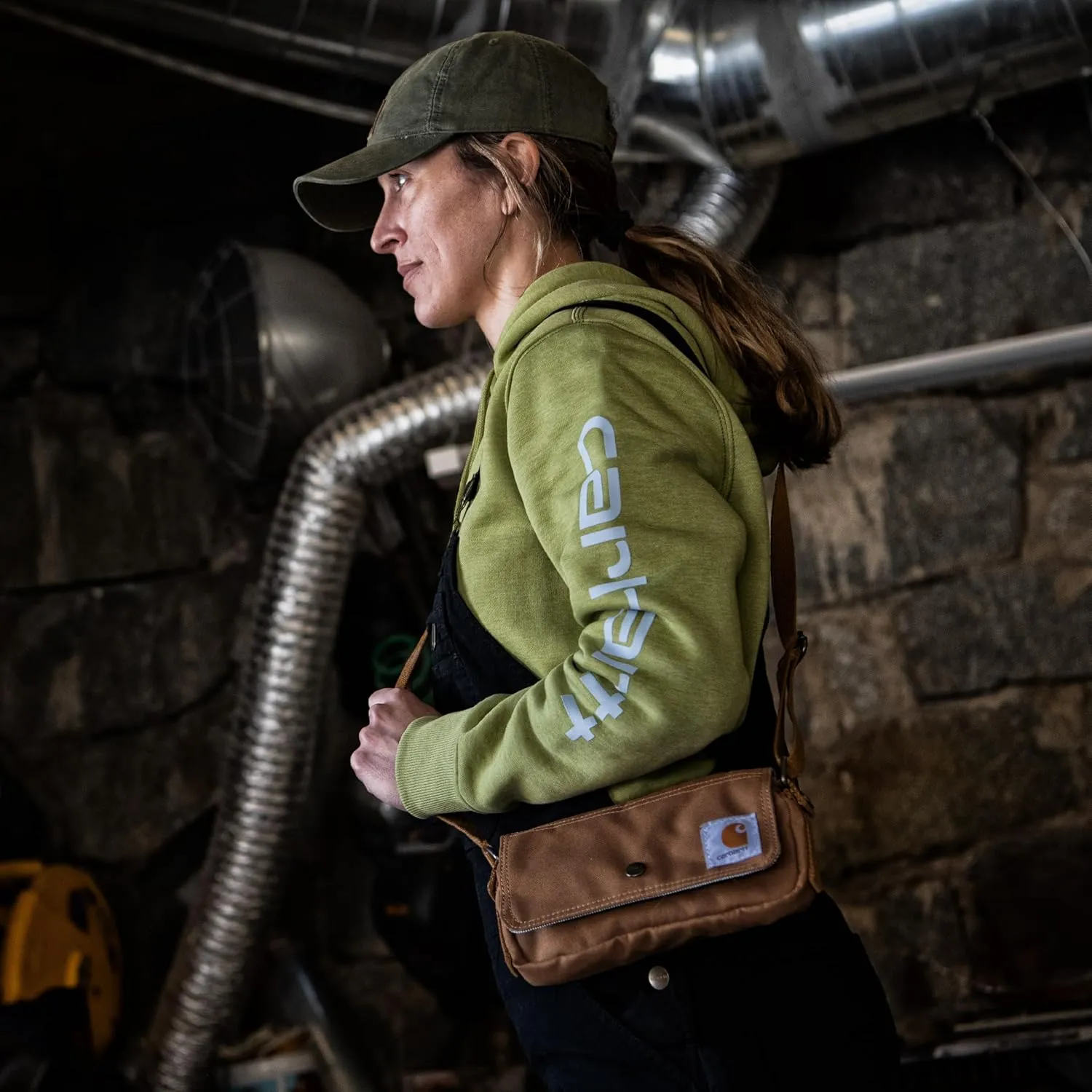 Carhartt Women's Horizontal Bag, Carries as a Crossbody, Clutch Or Waist Pack with Removable Strap