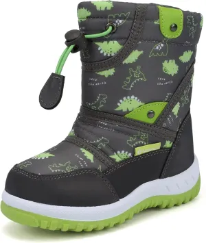 CIOR Winter Snow Boots for Boy and Girl Outdoor Waterproof with Fur Lined(Toddler/Little Kids)