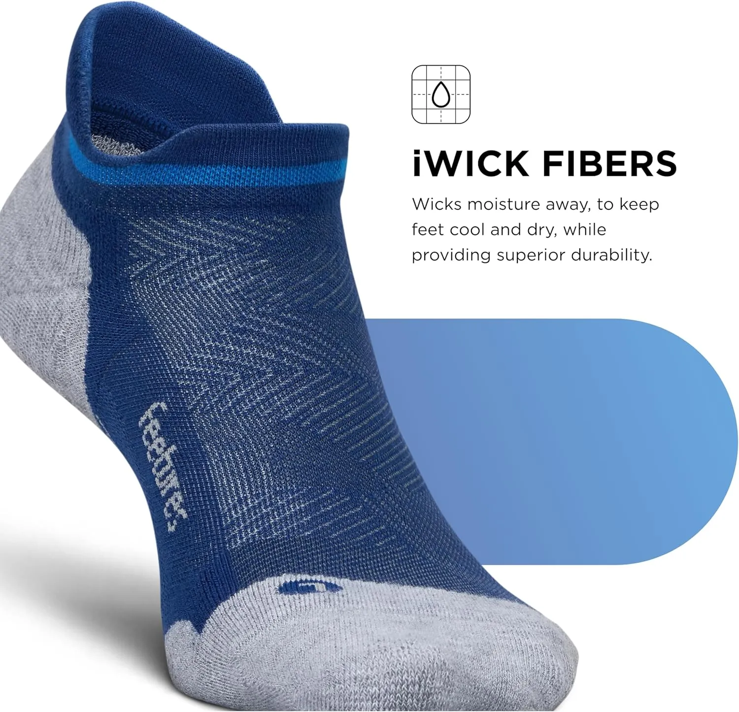 Feetures Elite Max Cushion No Show Tab Ankle Socks - Sport Sock with Targeted Compression