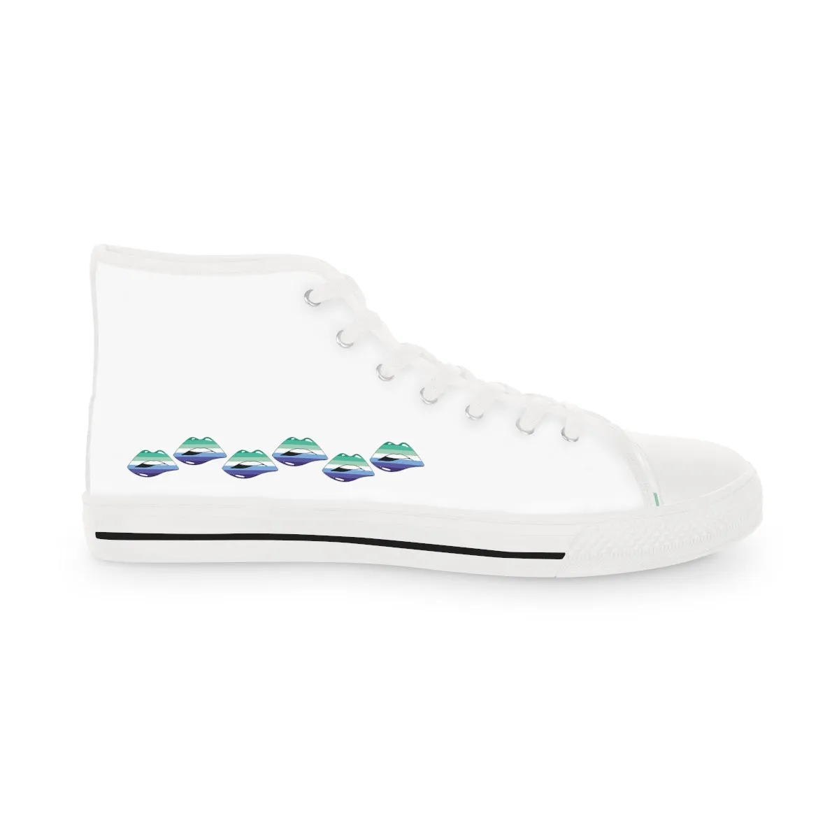 Gay Flag Kisses LGBTQ High Top Sneakers Unisex Size