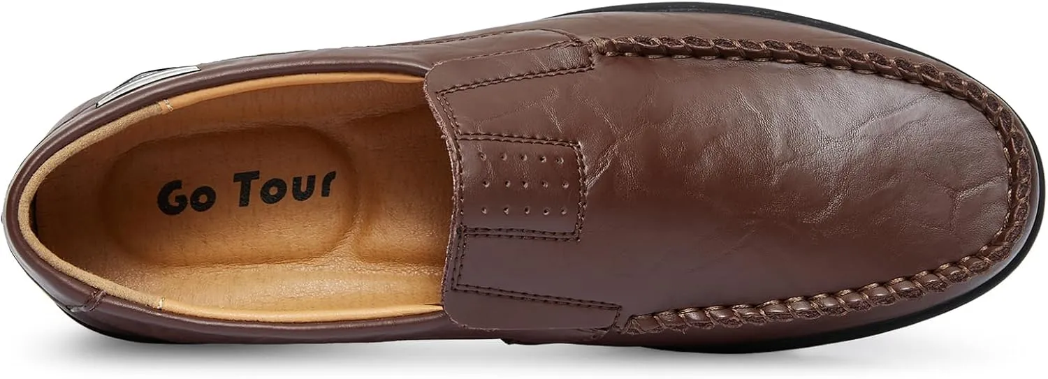 Go Tour Men??s Casual Leather Fashion Slip-on Loafers Shoes