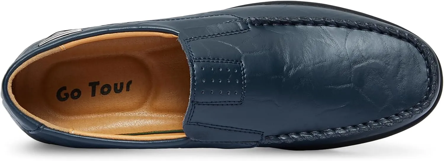 Go Tour Men??s Casual Leather Fashion Slip-on Loafers Shoes
