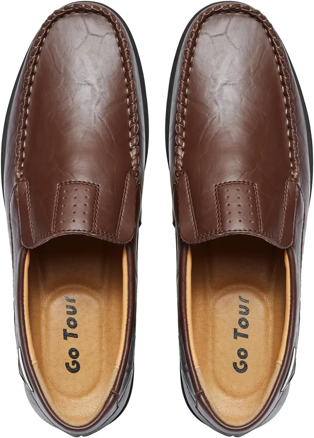 Go Tour Men??s Casual Leather Fashion Slip-on Loafers Shoes