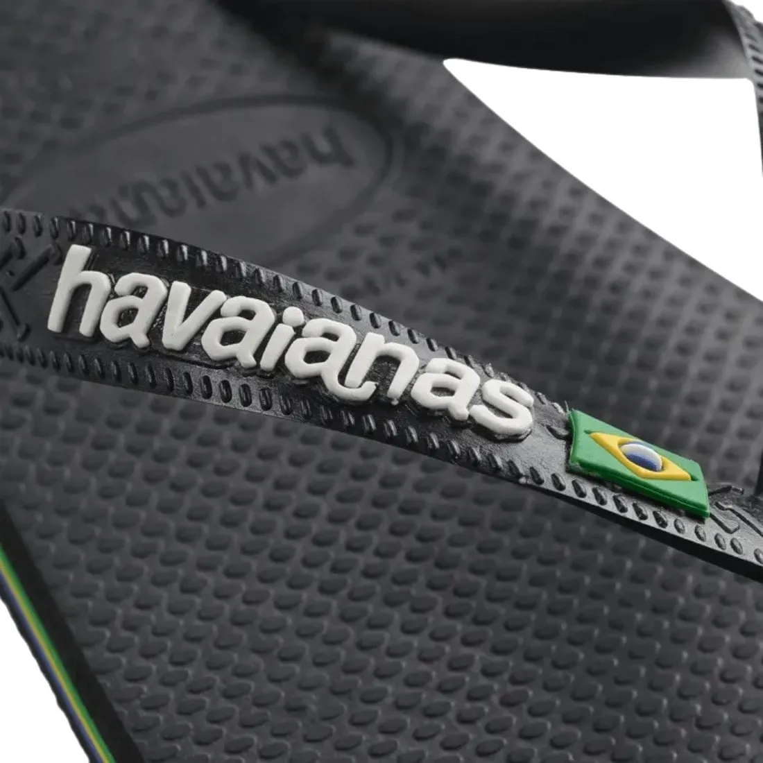 Havaianas Brasil Logo Flip Flop - Black/Black