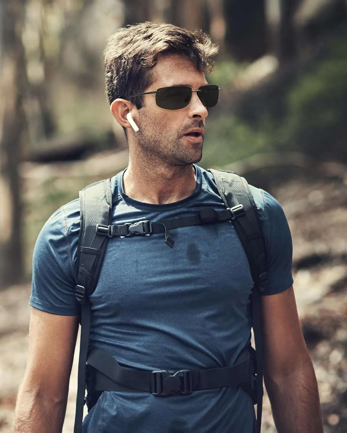 JIM HALO Sport Sunglasses for Men Women TR90 Rimless Frame for Running Fishing Cycling Driving