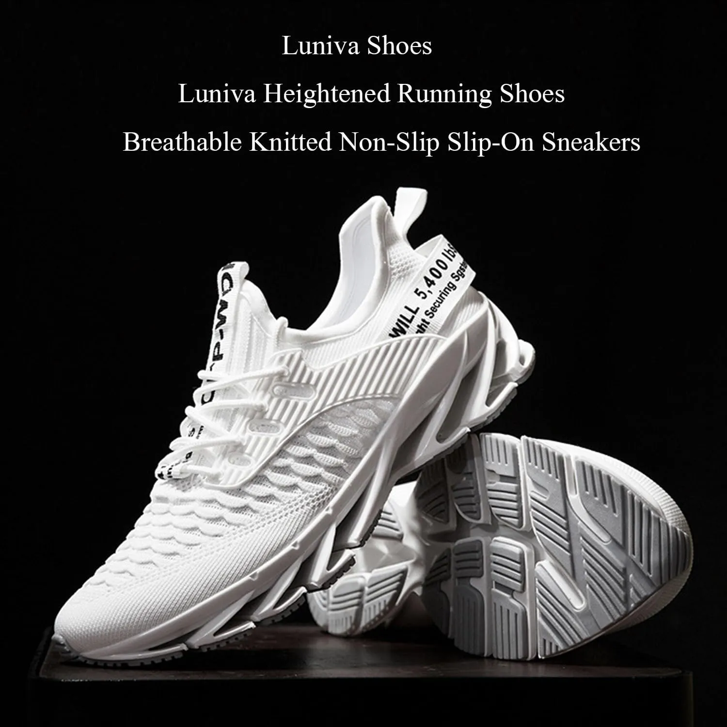 Malaho Sneakers, Koinite Height Boosting Shoes, Comfortable Breathable and Non-Slip Slip-on Sneakers