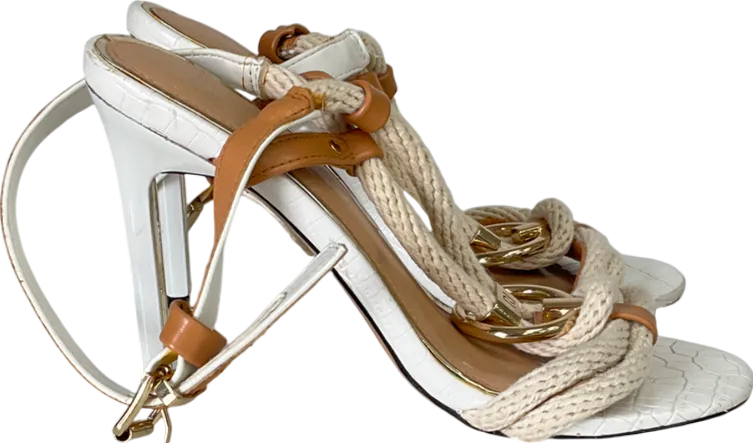 River Island Beige Ring Detail Stiletto Heels UK 3 EU 36 👠