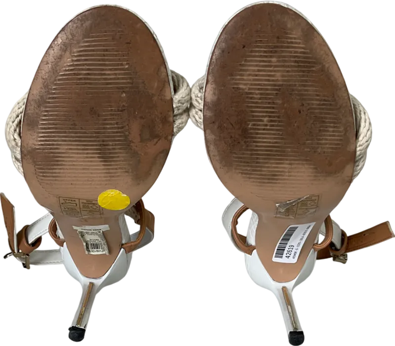 River Island Beige Ring Detail Stiletto Heels UK 3 EU 36 👠