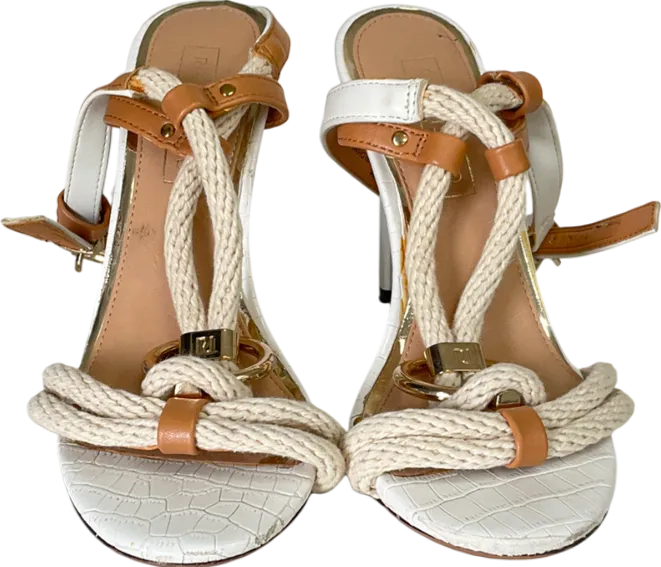 River Island Beige Ring Detail Stiletto Heels UK 3 EU 36 👠
