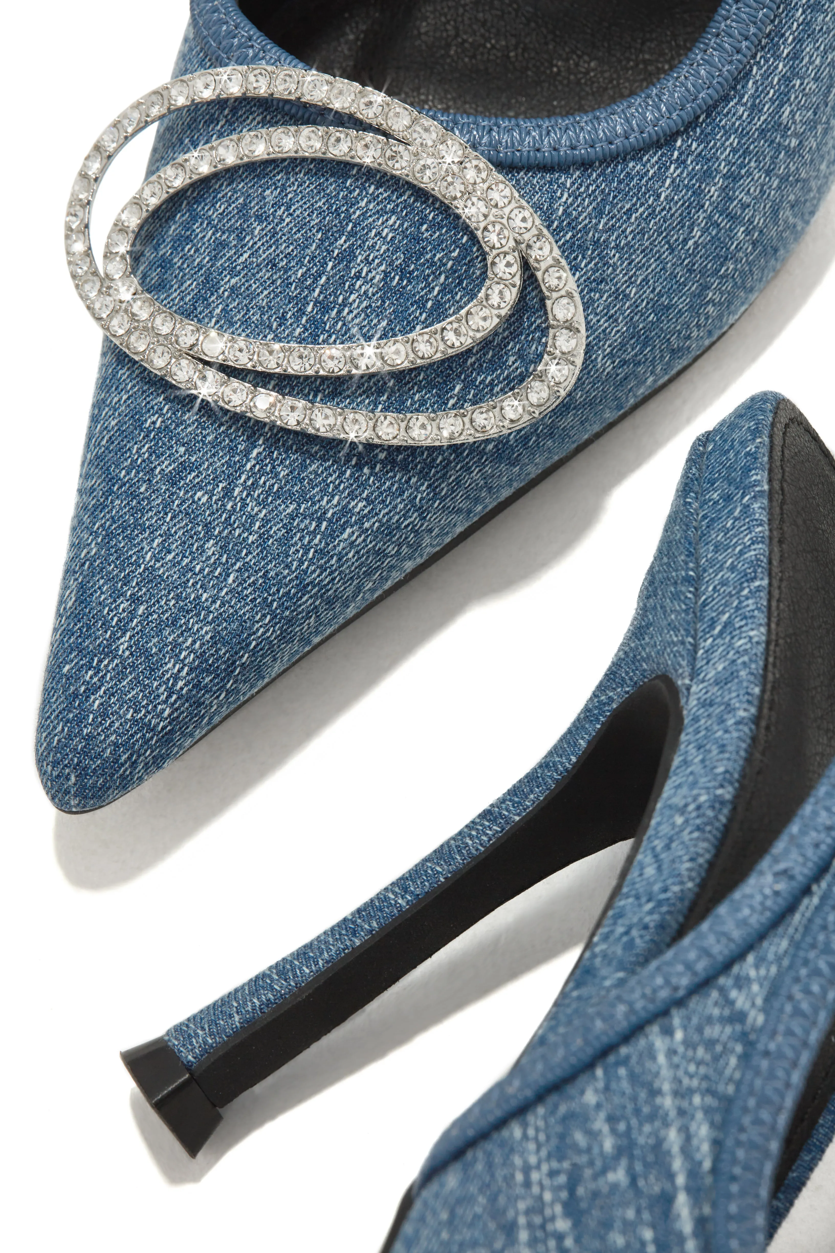 Valeria Slingback High Heel Pumps - Denim
